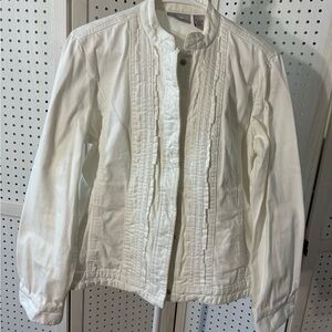 Chico's Off-White Textured Jean Jacket